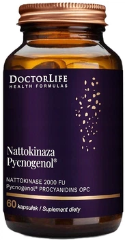Suplement diety nattokinaza Doctor Life Nattokinase & Pycnogenol 60 kapsułek (5905692385143)