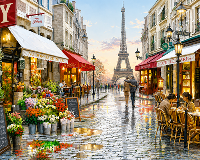 Алмазная мозаика ColorArt Парижская улица 40х50см SP017