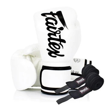 Боксерские перчатки Fairtex микрофибра 16 унций белые