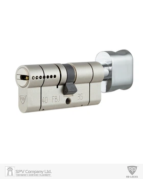 Циліндр RB KEYLOCX 80 мм (35x45T) · ключ-вертушка · нікель сатин · 5 ключі (SPVR0156)