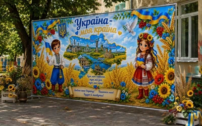 Баннер для фотозоны патриотический PHOTODECOR «Украина – моя страна» 1 кв.м