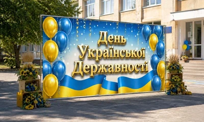 Баннер для фотозоны патриотический PHOTODECOR «День Украинской Государственности 1» 1 кв.м