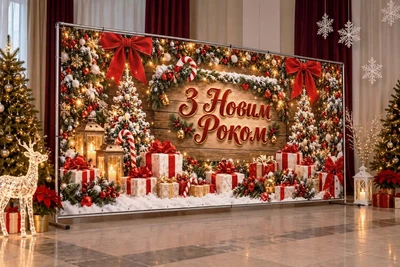 Баннер для фотозоны новогодний PHOTODECOR «Фон «С Новым годом»» 1 кв.м