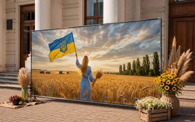 Баннер для фотозоны патриотический PHOTODECOR «Большие поля Украины» 1 кв.м