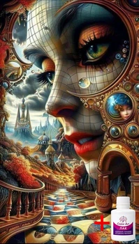 Алмазная мозаика на подрамнике ColorArt 30x50 Глаза времени + голограммные алмазики TPP920 + Подарок лак для покрытия