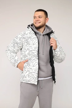 Куртка двостороння чоловіча YUKI білий 56 ЦБ-00276131