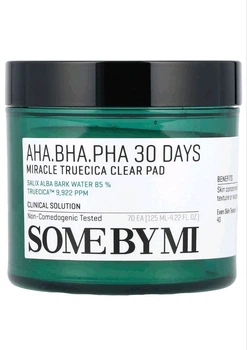 Очистительные пады для проблемной кожи SOME BY MI AHA/BHA/PHA 30 Days Miracle Truecica Clear Pad 70 дисков