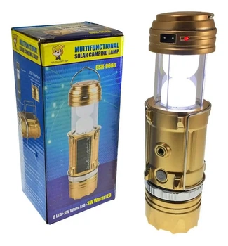 Кемпінговий ліхтар UKC SB 9688/6787 1600 мА·год 3 режими LED з сонячною панеллю та USB зарядкою