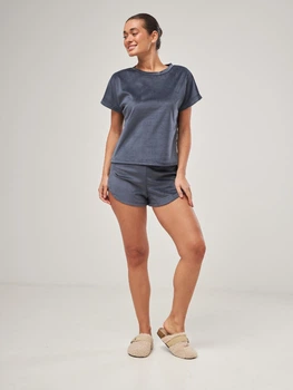 Пижама (футболка + шорты) женская BARWA garments 0277/278 M Сапфировая (2112772782225)