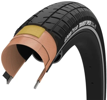 Покрышка GoodYear Transit Speed S1 700x30 (30-622), чёрная со светоотражателями