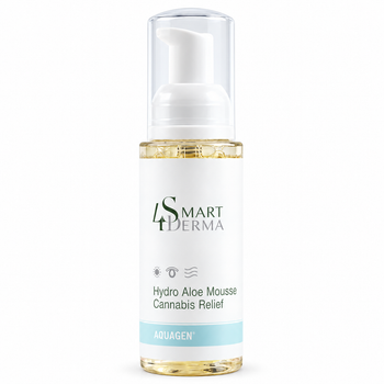 Пенка для умывания Smart4Derma Hydro Aloe Mousse Cannabis Relief Aquagen 80 мл с коноплёй и чиа для сухой и чувствительной кожи