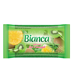 Мыло туалетное косметическое Bianca с ароматом киви и ананаса 140 г (4823107602443)