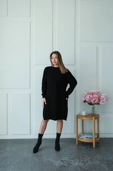 Вʼязана сукня OLIVIA, колір Чорний, розмір One Size