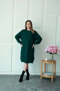 Вʼязана сукня OLIVIA, колір Смарагд, розмір One Size