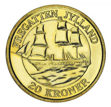 Монета Дания 20 крон 2007 AU-UNC Корабли - Фрегат