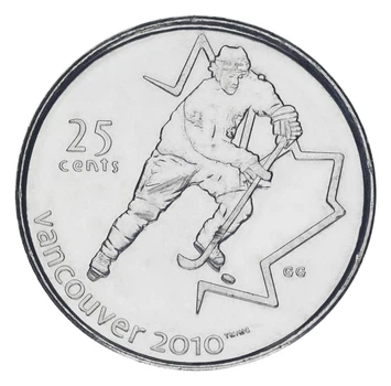 Монета Канада 25 центов 2007 UNC XXI зимние Олимпийские Игры в Ванкувере 2010 - Хоккей