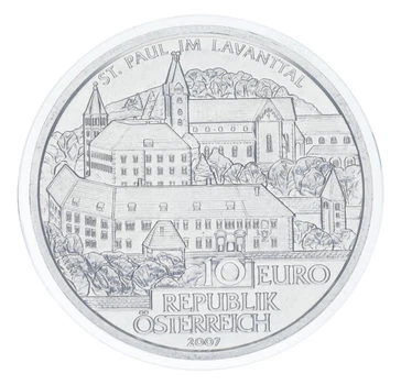 Монета Австрия 10 евро 2007 Серебро AU-UNC Санкт-Пауль-им-Лавантталь (Ag 925, 17,3 грамма)
