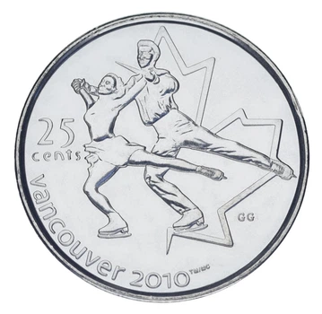 Монета Канада 25 центов 2008 UNC XXI зимние Олимпийские Игры в Ванкувере 2010 - Фигурное катание