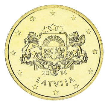 Монета Латвия 50 евроцентов 2014 UNC