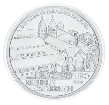 Монета Австрия 10 евро 2008 Серебро AU-UNC Зеккаусское аббатство (Ag 925, 17,3 грамма)