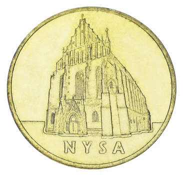 Монета Польша 2 злотых 2006 VF-AU Исторические города Польши - Ниса