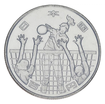 Монета Япония 100 йен 2020 UNC XXXII Летние Олимпийские игры в Токио 2020 - Волейбол