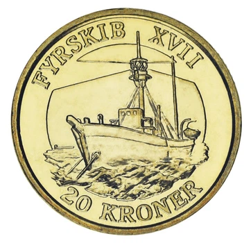 Монета Дания 20 крон 2009 AU-UNC Корабли - Плавучий маяк XVII