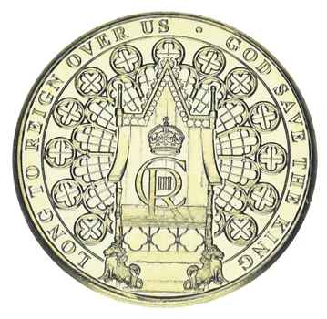 Монета Гібралтар 1 фунт 2023 UNC Коронація Чарльза (Карла) III