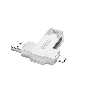 Флеш память USB GeIL GP100 256GB USB 3.2 Gen1 + Type-C