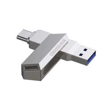 Флеш пам'ять USB Move Speed LG31 256GB USB 3.2 Gen1 + Type-C Silver (YSULG31-256GSR)