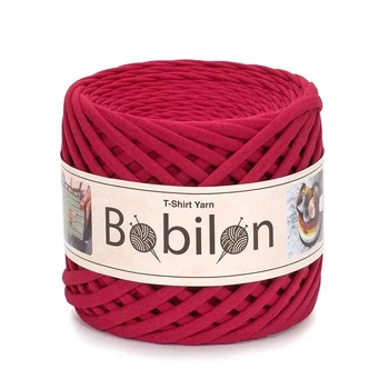 Трикотажная пряжа Bobilon Medium 7–9 мм, 100 м, рубиновая