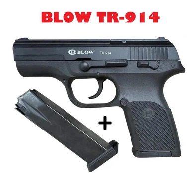 Сигнально-стартовый пистолет BLOW TR-914 AVTO Black/Black Grips + дополнительный магазин