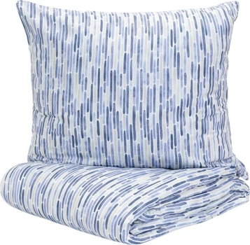 Комплект постільної білизни Homla B2 Janis Essentials бавовняний Підковдра 160 x 200 см + 2 наволочки 70 x 80 см Біло-синій (5904183892788)