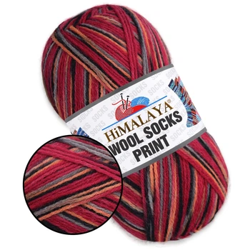 Пряжа Himalaya Socks Print, №43-03 - носочная пряжа для вязания носков, гольфов и аксессуаров, с шерстью Superwash, 100г/400м