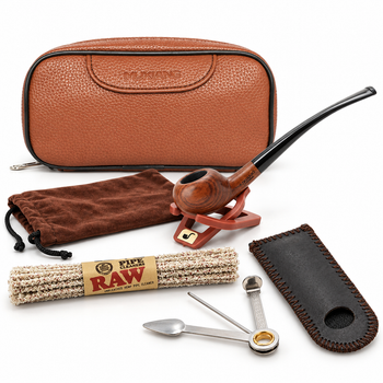 Набір для куріння трубки Muxiang Rosewood Churchwarden (палісандр), підставка, сумка Muxiang, йоржики RAW та трійник