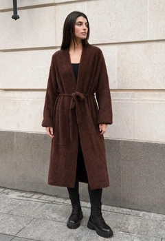 Жіночий кардиган стаф коричневий класичний вовняний Staff brown M-L (406759)