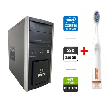 Ігровий ПК Terra Tower / Intel Core i5-10400F (6 (12) ядер по 2.9 - 4.3 GHz) / 16 GB DDR4 / 256 GB SSD / nVidia Quadro M2000, 4 GB GDDR5, 128-bit б/в + Подарунок Розумна інтерактивна зубна щітка Colgate Connect M1 / Bluetooth