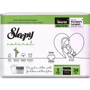 Подгузники-трусики детские Sleepy Natural midi 3 (4-9 кг) 34 шт.