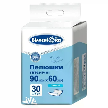 Одноразовые пеленки Белоснежка Защитные (90х60 см) 30 шт.