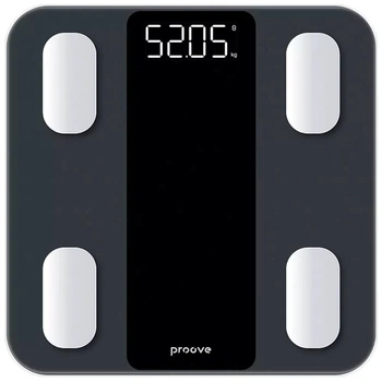 Умные весы Proove Metrix Bluetooth LED-дисплей 28х28х2.4 см до 180 кг Серый (679210010)
