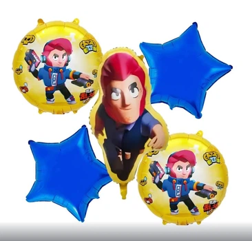 Набор фольгированных шаров Бравл старс Герои игры Colt Brawl Stars 5 шт