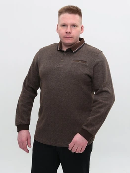 Поло мужское коричневое плотное длинный рукав 9506-08 3XL