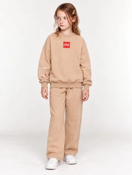 Костюм для дівчинки Love (світшот+штани) Liven 134 Бежевий uaclp-16537 (uacl-16537-238375)
