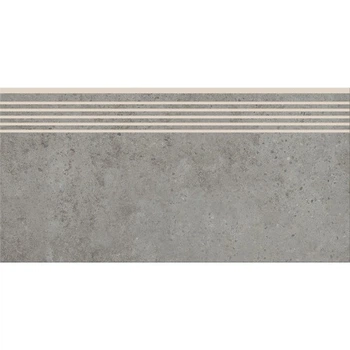 Ступенька из керамогранита Highbrook Grey Steptread серая 8x598x298 мм