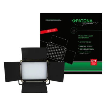 Світлодіодна LED-панель PATONA Premium 216 RGB 40W зі шторками та сумкою (4055655232388)
