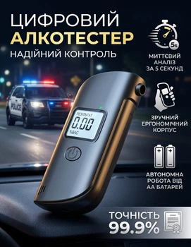 Бытовой цифровой алкотестер драгер для водителей тестер алкометр алко тестер