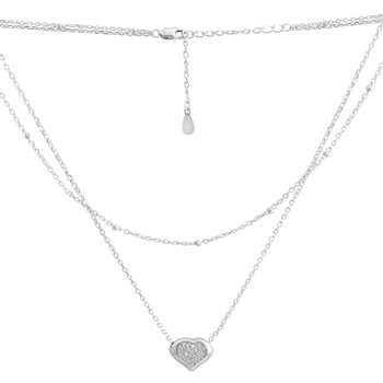 Серебряное колье с фианитами, вес изделия 4,36 гр (2215974)