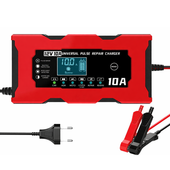 Зарядное устройство для автомобильного аккумулятора 12V 10A с дисплеем