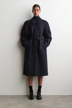 Пальто жіноче COS wool-blend long trench coat 1308449002 XS Темний синій