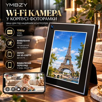 Wi-Fi камера 1080p в корпусе фоторамки YMBZY, обнаружение движения, запись на SD до 64 ГБ, удаленный просмотр, для дома и детей